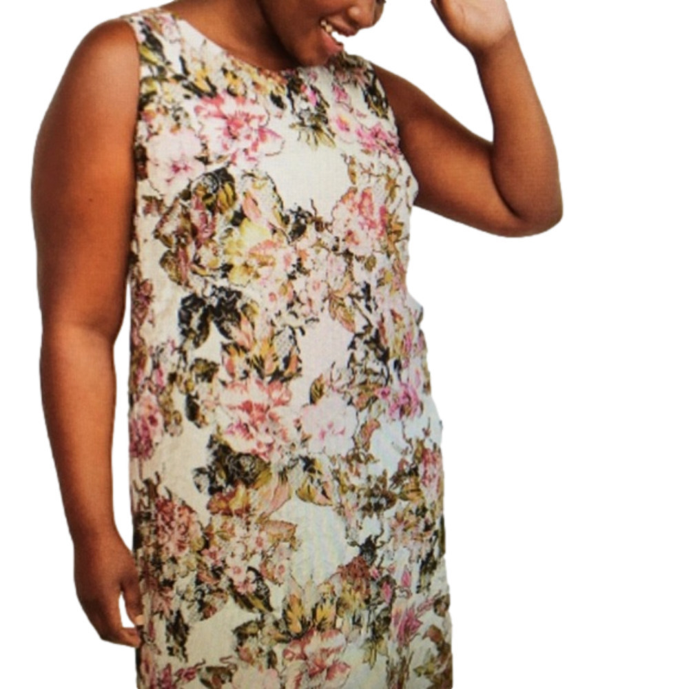 Lane Bryant floral lace overlay A line midi dress sleeveless size 18 NWT
